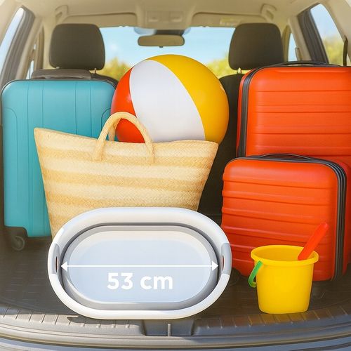 Kosz na pranie składany silikonowy szary 24L wąski YOKA HOME na Arena.pl