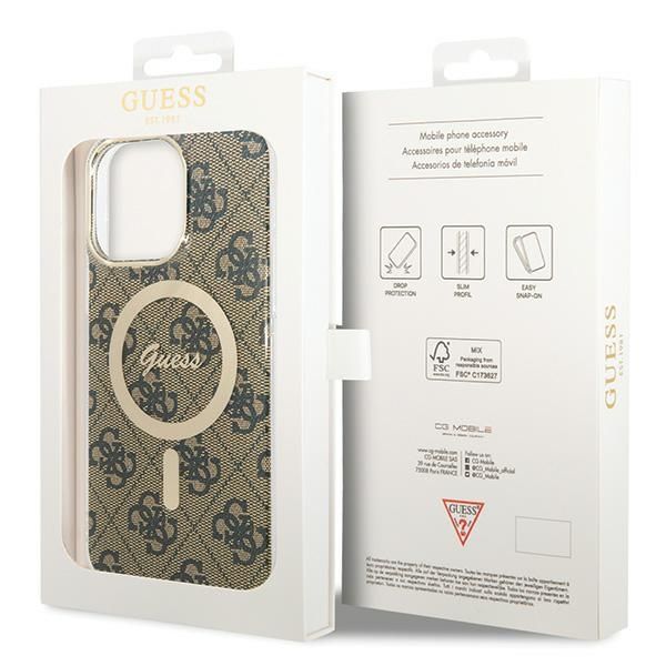 Etui Guess do iPhone 15 Pro Max, Brązowy, MagSafe zdjęcie 7