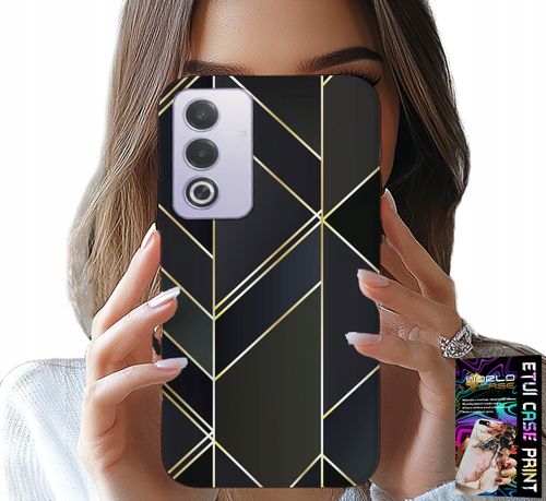 ETUI DO OPPO A80 5G - ZŁOTE RAMKI, ELEGANCKIE WZORY + FOLIA na Arena.pl
