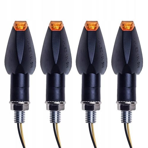 4x KIERUNKOWSKAZY MOTOCYKLOWE QUADA HOMOLOGACJA 12 V CZARNE DYMIONE 14 LED na Arena.pl