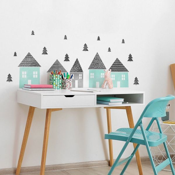 Naklejki Miętowe Domki DK198 XL zdjęcie 1