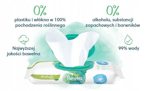 PAMPERS Harmonie AQUA Chusteczki nawilżane dla dzieci op. 24x48 szt na Arena.pl