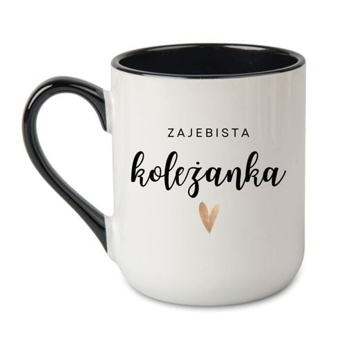 KUBEK "ZAJEBISTA KOLEŻANKA" Wzór - Elegant Coffee Czarny 330 ml na Arena.pl