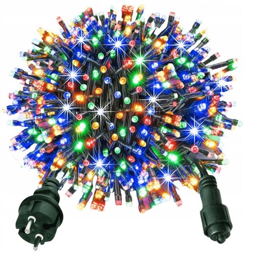 LAMPKI CHOINKOWE 1000 LED STAŁE + FLASH ZEWNĘTRZNE BŁYSK IP44 MULTIKOLOR na Arena.pl
