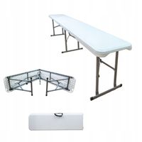 Ławka cateringowa turystyczna bankietowa składana do ogrodu biała 180cm