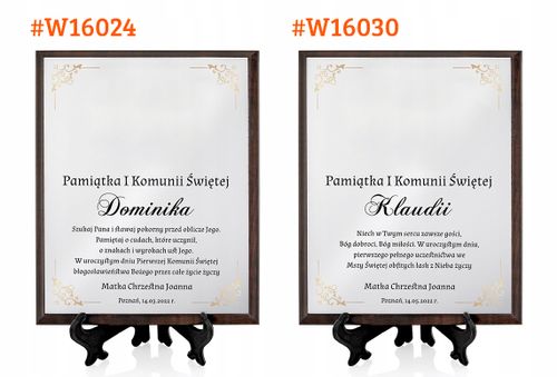 SREBRNY obrazek pamiątka I Komunii Świętej NADRUK na Arena.pl