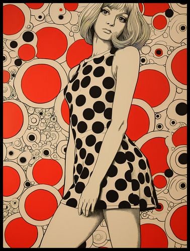 Plakat 60x80cm Czerwone Kropki na Arena.pl