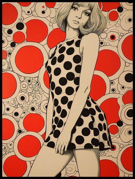 Plakat 60x80cm Czerwone Kropki zdjęcie 2