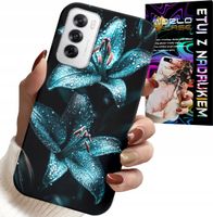 ETUI DO OPPO RENO12 PRO 5G - TURKUSOWE LILIE KWIATY OBUDOWA + FOLIA