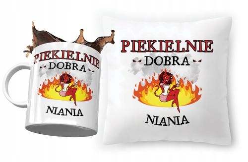 Zestaw Dla Niani Poduszka + Kubek Na Prezent Z Nadrukiem Ze Zdjęciem na Arena.pl