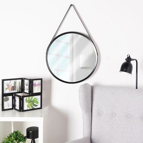 Lustro ścienne czarne okrągłe 52 cm na Arena.pl