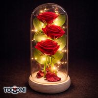 Wieczna róża TODOMI w szkle świecąca LED prezent na Dzień Babci