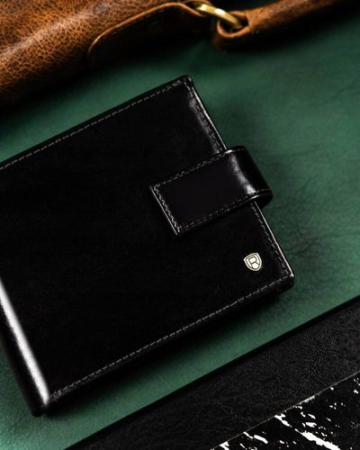 duży, skórzany portfel męski na zatrzask - rovicky na Arena.pl