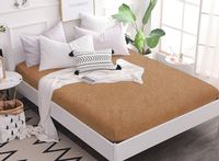 Prześcieradło frotte z gumką 180x200 beżowe