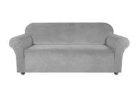 Pokrowiec Na Kanapę Jasny Szary Welur 2 Osobowy [22W2]