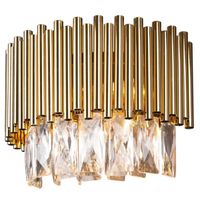 Kinkiet LAMPA ścienna PASSION W0250 Maxlight półokrągła OPRAWA glamour kryształki crystal złote przezroczyste