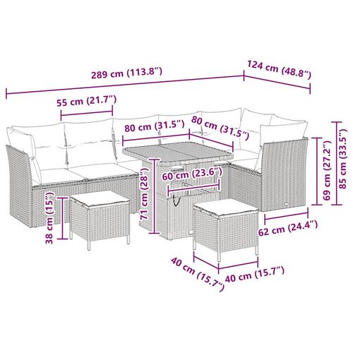 Zestaw Sof na Ogród 9 pcs Beżowy polirattan na Arena.pl