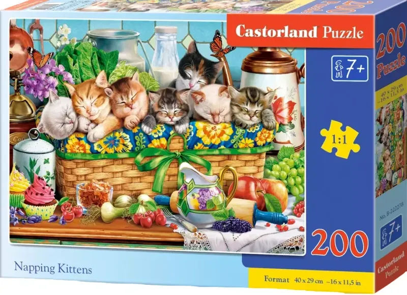 Puzzle 200 elementów. Śpiące kocięta zdjęcie 1