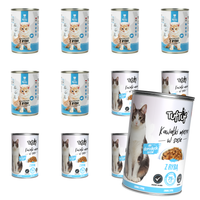 KARMA MOKRA DLA KOTA | TUF TUF | MIAU MIAU | PUSZKA MIX RYBA 12x415G