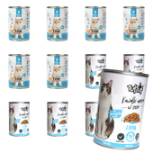 KARMA MOKRA DLA KOTA | TUF TUF | MIAU MIAU | PUSZKA MIX RYBA 12x415G
