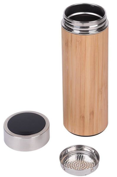 Termos BAMBOO TEMP, brązowy, srebrny zdjęcie 2