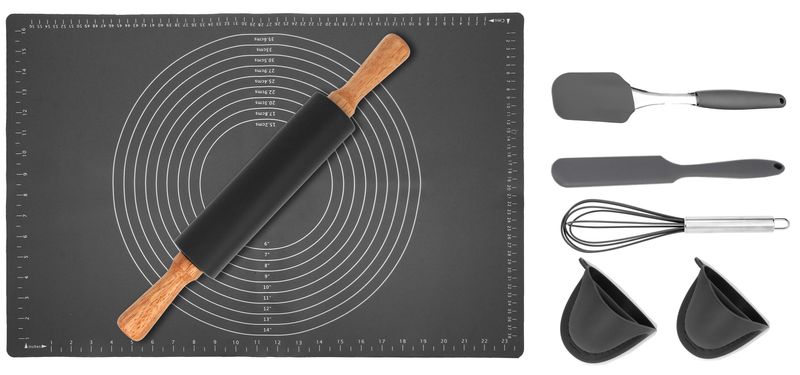 Stolnica silikonowa i wałek z akcesoriami 7 elementów zdjęcie 2