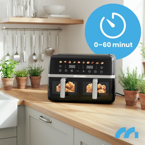 Frytkownica Beztłuszczowa 10L Air Fryer Frytownica Dwukomorowa Duża 2800W na Arena.pl