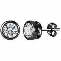 MĘSKI SREBRNY KOLCZYK CZARNY SZTYFT WKRĘTKA, KOLCZYK MĘSKI SREBRO PRÓBA 925