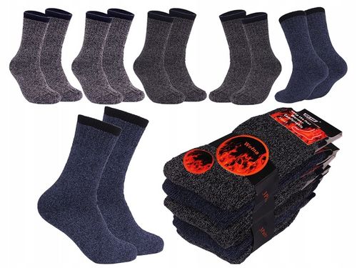 6 x CIEPŁE SKARPETY męskie TERMO GRUBE Wełniane Skarpetki na ZIMĘ ~ 39-43 ~ na Arena.pl