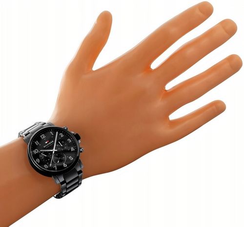 ZEGAREK MĘSKI TOMMY HILFIGER 1710383 DANIEL +BOX +GRAWER czarny datownik na Arena.pl