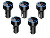 Zestaw 5 X Ładowarka Samochodowa 2 xUSB 3,1A LED