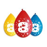 balon wiszący z nadrukiem cyfry "8"/ 5szt.urodziny