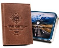 duży, pionowy portfel męski ze  skóry naturalnej - peterson