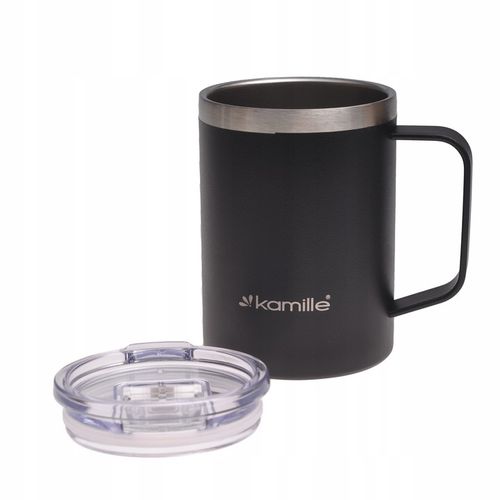 KUBEK TERMICZNY stalowy TERMOS do kawy herbaty z uchwytem KAMILLE 360ml na Arena.pl