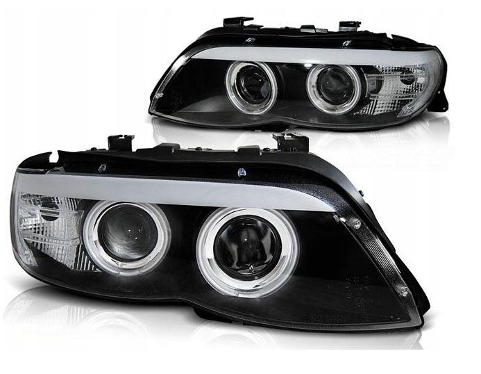 LAMPY REFLEKTORY DO BMW X5 E53 OD 2003 DO 2006 BLACK RINGI XENON zdjęcie 2