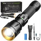 Nowość LATARKA LED TAKTYCZNA AKUMULATOROWA MOCNA ALUMINIOWA USB ZOOM 1200LM