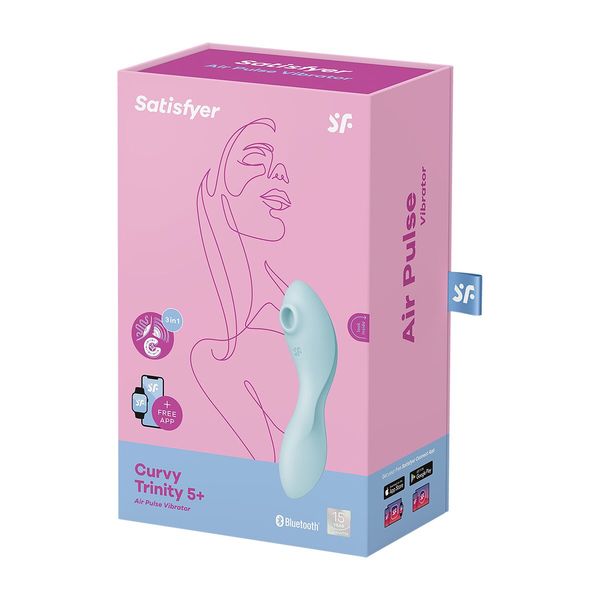 Ssący masażer do Łechtaczki Satisfyer Cruvy Trinity 5+ Niebieski zdjęcie 4