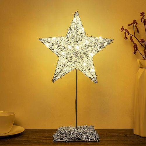 Lampka świąteczna świecąca gwiazda LED srebrna na Arena.pl