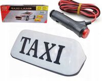 Lampa TAXI na Magnes Biała Kogut Sygnalizator Duża z Włącznikiem