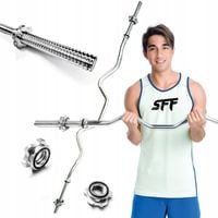 Gryf mocno łamany sztanga 120cm 28mm stalowy