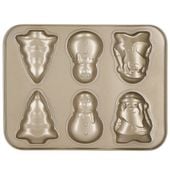 Stalowa foremka do ciastek świątecznych, 35x26 cm, na 6 pierników