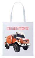 Dla Strażaka Prezent Torba Eco Biała Shopper Z Nadrukiem Ze Zdjęciem