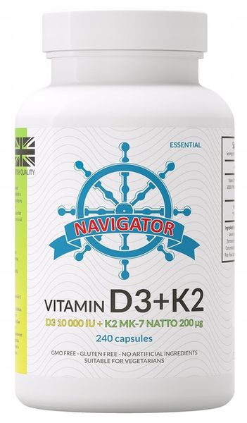 Navigator Witamina D3 10000 IU K2 MK-7 Natto 200 mcg 240 kapsułek + GRATIS zdjęcie 5