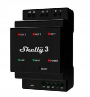 SHELLY INTELIGENTNY 3-KANAŁOWY PRZEKAŹNIK NA SZYNĘ DIN PRO 3 WIFI BT4.2