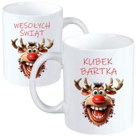 KUBEK Z NADRUKIEM IMIENIEM PREZENT MIKOŁAJKI ŚWIĘTA BOŻE NARODZENIE IMIĘ