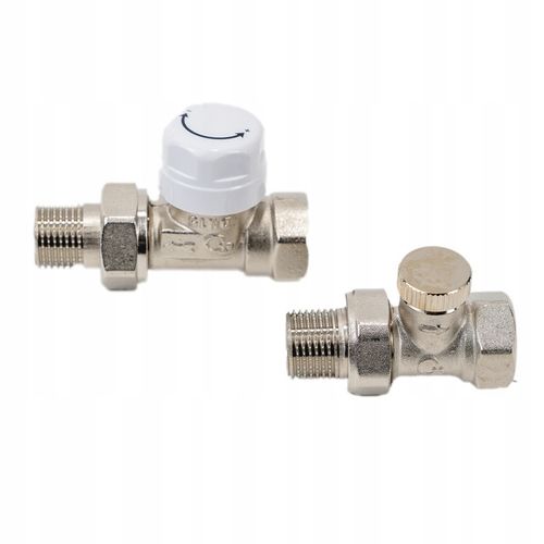 ZESTAW TERMOSTATYCZNY PROSTY ZAWÓR ZASILAJĄCY POWROTNY GŁOWICA DO GRZEJNIKA na Arena.pl