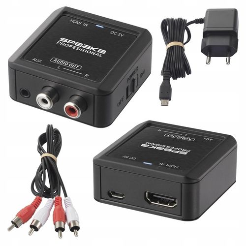 Konwerter ADAPTER przejściówka HDMI na RCA cinch JACK 3.5mm AUDIO SpeaKa na Arena.pl