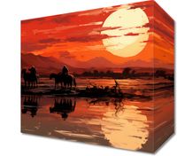 Obraz 20x20cm Zachód Słońca na Prerii