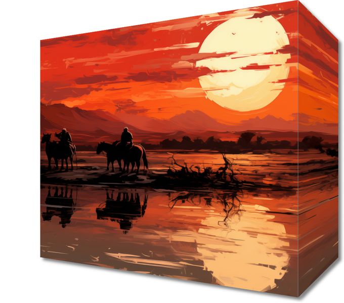 Obraz 20x20cm Zachód Słońca na Prerii zdjęcie 1
