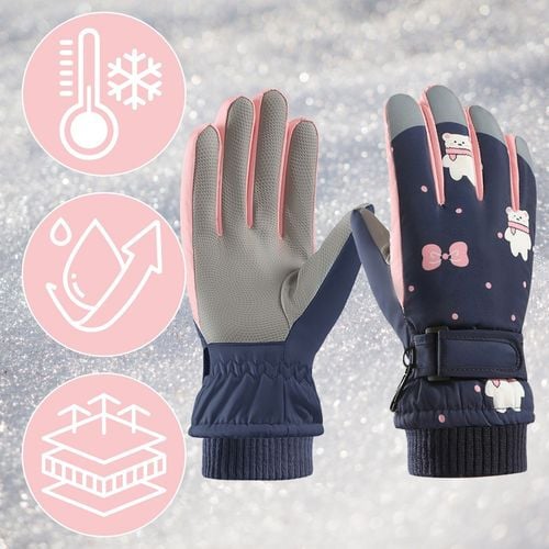 Rękawice Narciarskie Zimowe Rękawiczki Dla Dzieci Ocieplane Wodoodporne Gra na Arena.pl